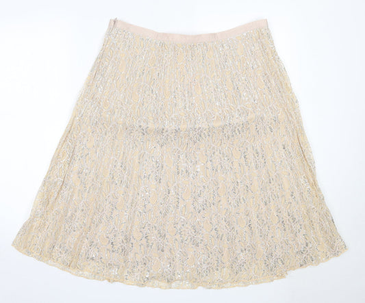 Together Womens Beige Polyester Flare Skirt Size 16