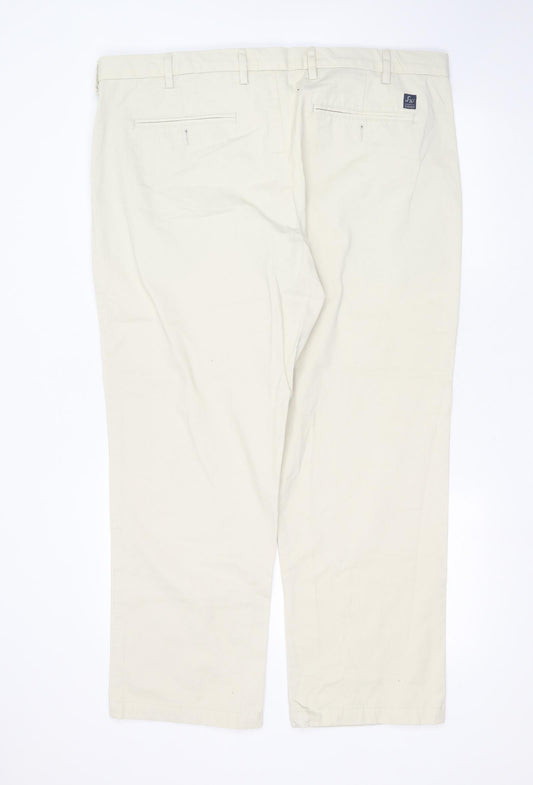 Samuel Windsor Womens Beige Cotton Chino Trousers Size 42 in L29 in Regular Zip