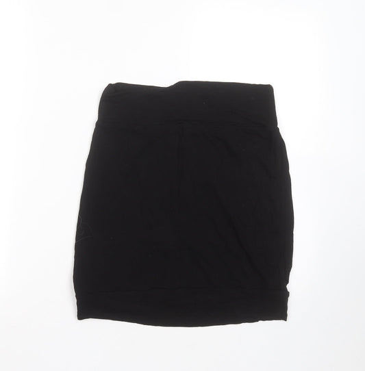Papaya Womens Black Viscose Basic T-Shirt Size 10 Off the Shoulder