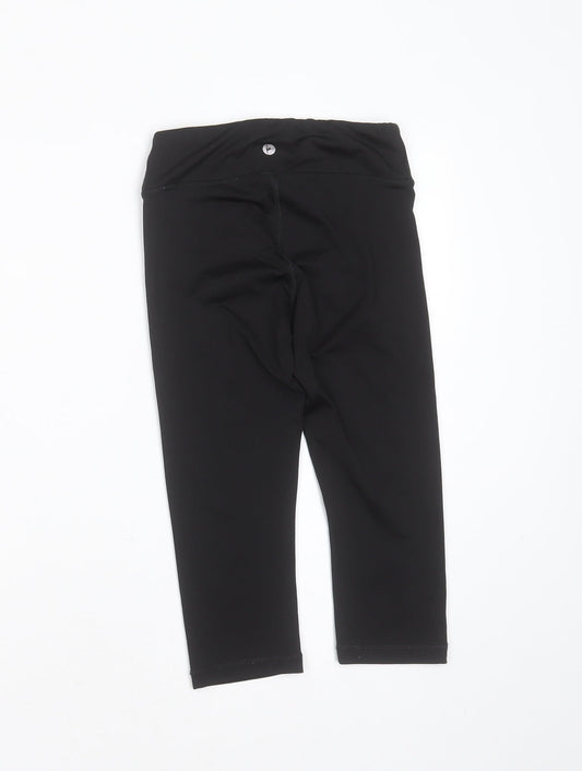 90 Degree Girls Black Polyester Capri Trousers Size 7-8 Years Extra-Slim - active wear