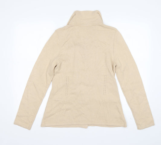 Gerry Weber Womens Beige Collared Viscose Cardigan Jumper Size 10