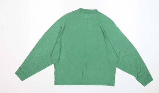 M&S Womens Green Round Neck Acrylic Pullover Jumper Size S
