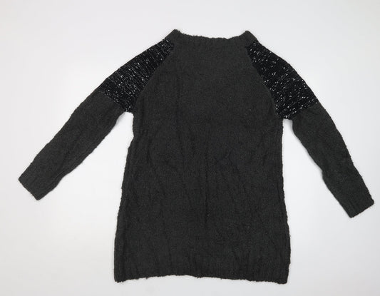 Eylex Womens Green V-Neck Acrylic Tunic Jumper Size L