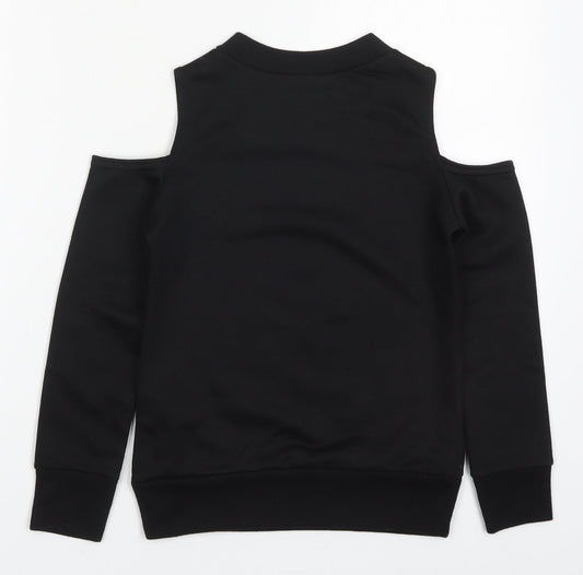 Boohoo Girls Black Polyester Pullover Sweatshirt Size 7-8 Years Pullover - I'm A VIP