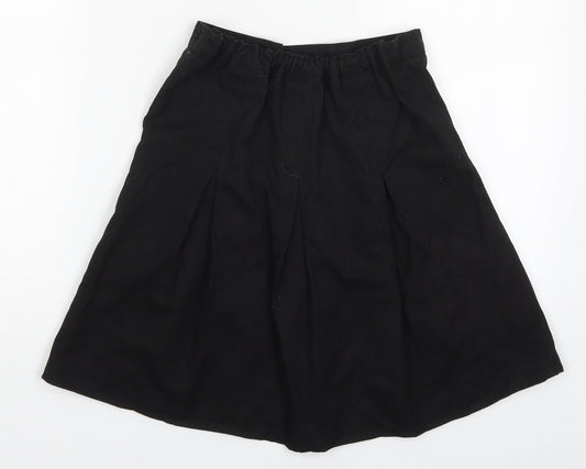 Matalan Girls Black Polyester Pleated Skirt Size 9-10 Years Regular Zip