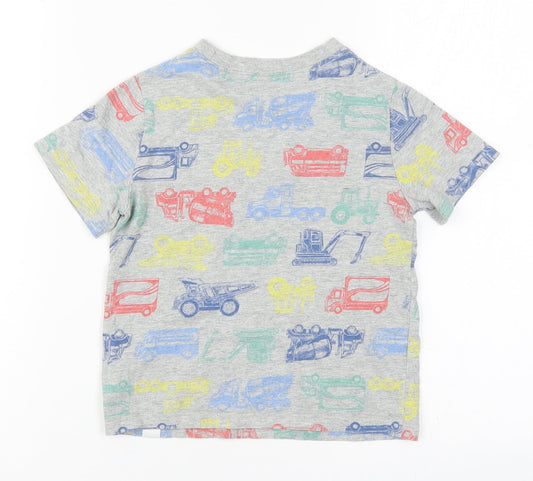 Gap Boys Multicoloured Cotton Basic T-Shirt Size 5 Years Crew Neck Pullover - Trucks