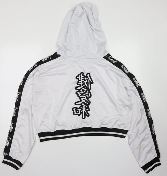 Missguided Womens White Polyester Pullover Hoodie Size 16