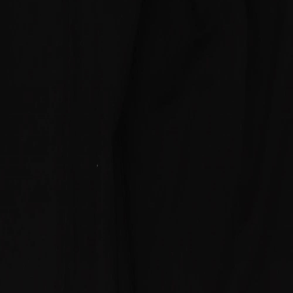 Topshop Womens Black Polyester Trousers Size 10 L34 in Regular Hook & Eye