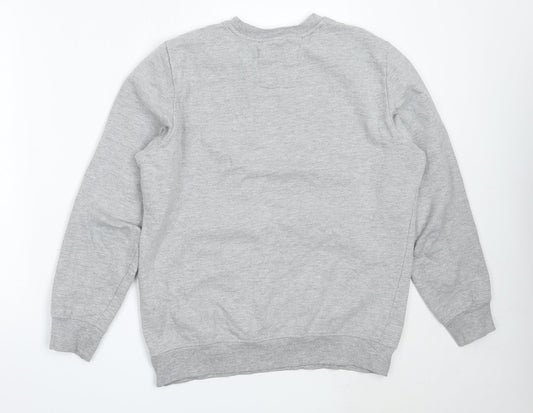 Bershka Womens Grey Cotton Pullover Sweatshirt Size S