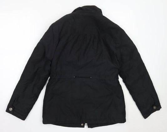 Per Una Womens Black Overcoat Coat Size S