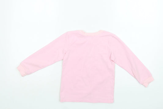 Baywell Girls Pink Cotton Basic Blouse Size 4-5 Years Crew Neck - Flamingo