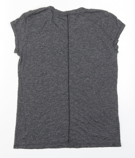 Michael Stans Womens Grey Viscose Basic T-Shirt One Size Round Neck