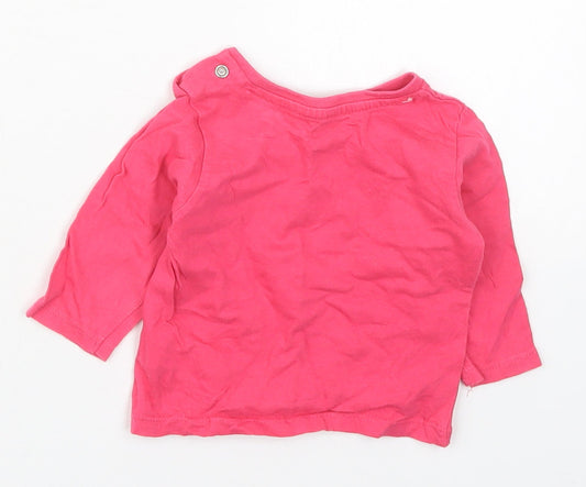 Primark Girls Pink Cotton Basic T-Shirt Size 3-6 Months Crew Neck Pullover - I Believe in Unicorns and Fairies