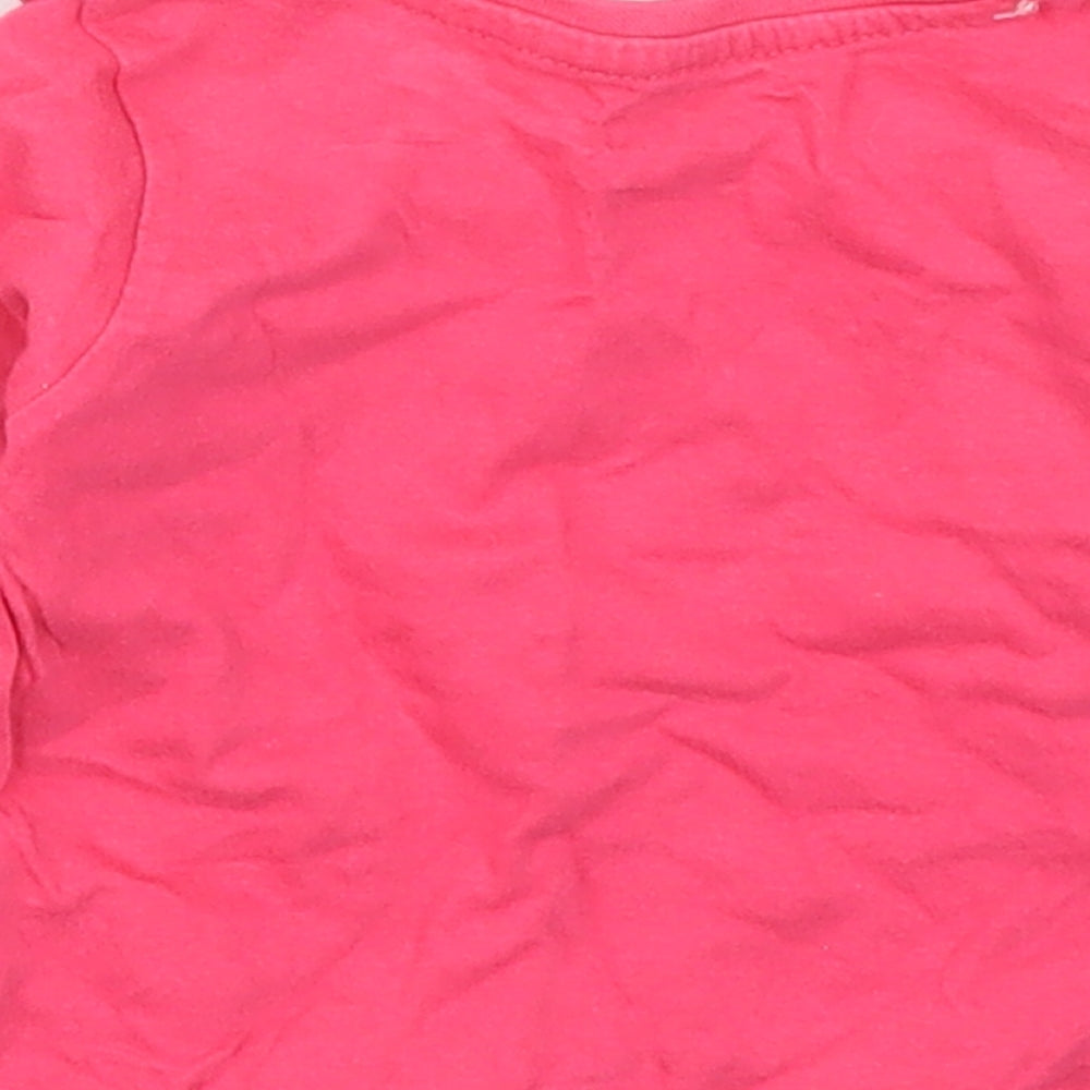 Primark Girls Pink Cotton Basic T-Shirt Size 3-6 Months Crew Neck Pullover - I Believe in Unicorns and Fairies