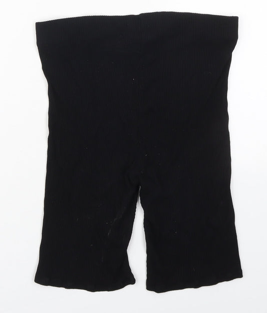 H&M Womens Black Polyester Biker Shorts Size M L9 in Regular
