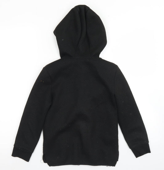 Primark Boys Black Polyester Full Zip Hoodie Size 7-8 Years Zip