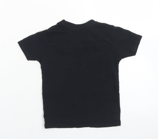 Primark Boys Black Cotton Basic T-Shirt Size 18-24 Months Crew Neck