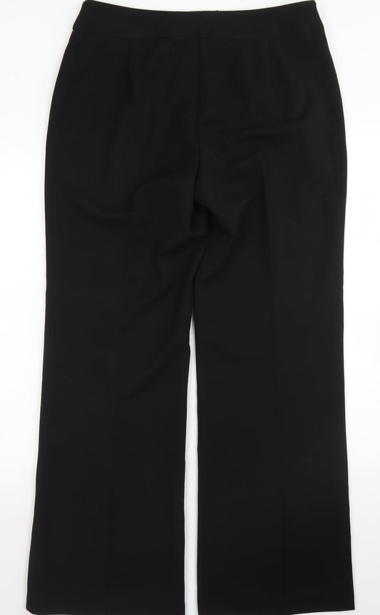 BM Womens Black Polyamide Dress Pants Trousers Size 14 L30 in Regular Button