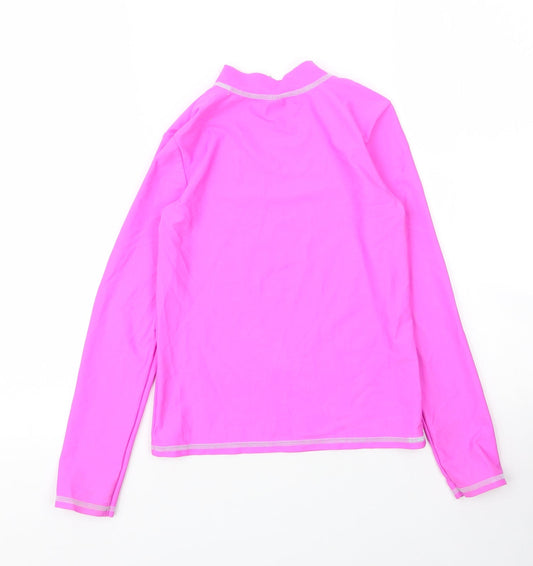 George Girls Pink Polyester Basic T-Shirt Size 9 Years Mock Neck