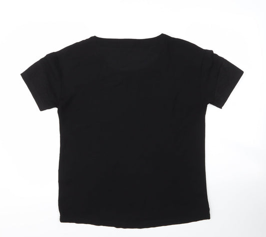 Vera Moda Womens Black Polyester Basic Blouse Size M Round Neck