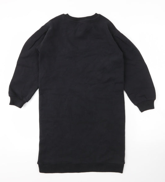 TU Girls Black Round Neck Cotton Tunic Jumper Size 8 Years