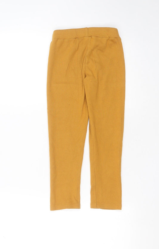 Preworn Girls Yellow Polyester Carrot Trousers Size 8 Years Extra-Slim - leggings