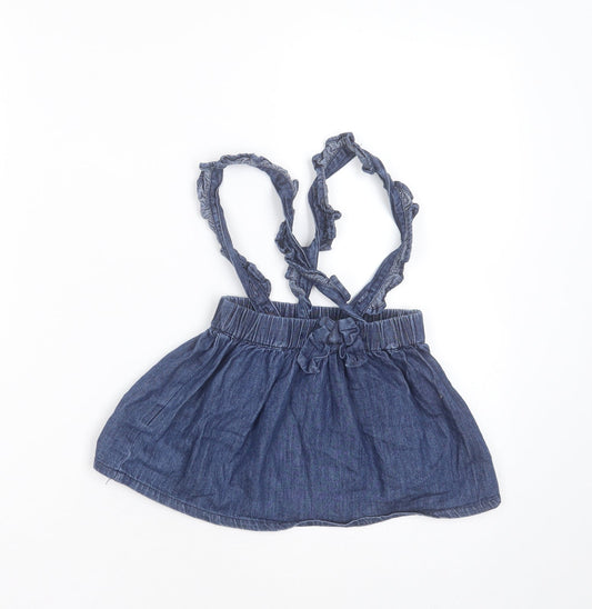 Matalan Girls Blue Cotton A-Line Skirt Size 9-12 Months