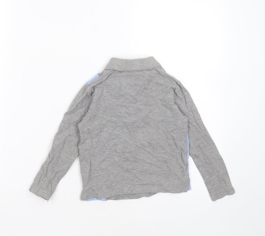 Very Boys Grey Cotton Basic Polo Size 3-4 Years Collared