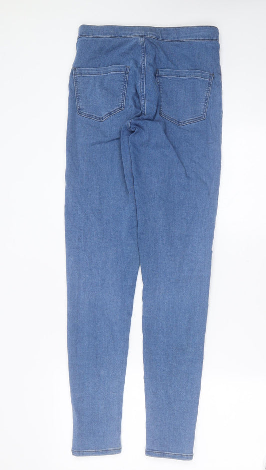 Topshop Womens Blue Cotton Skinny Jeans Size 28 in L31 in Extra-Slim