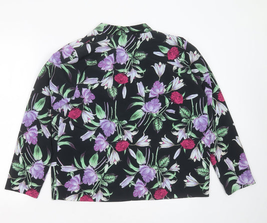 ASOS Womens Black Floral Jacket Size 10