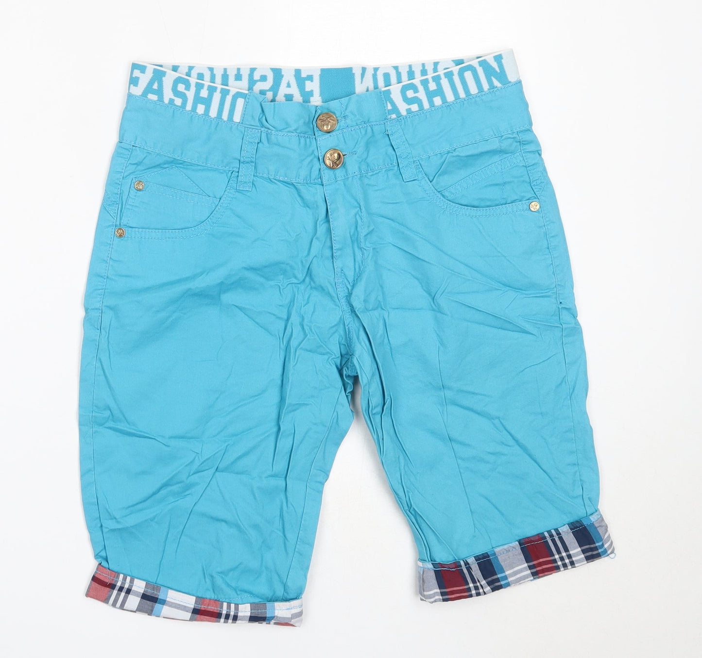 Poto Club Womens Blue  Cotton Chino Shorts Size 28 in  Regular