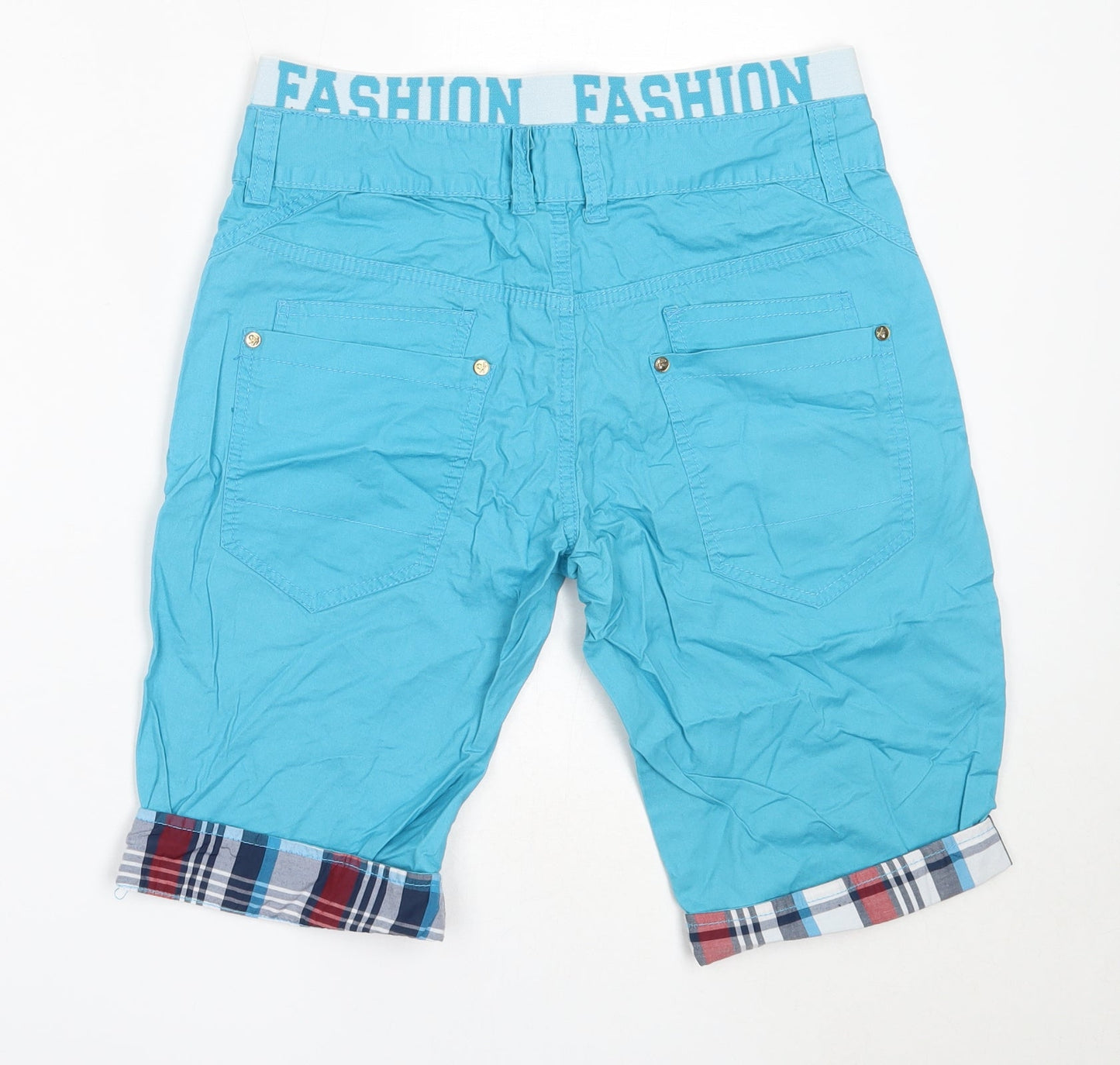 Poto Club Womens Blue  Cotton Chino Shorts Size 28 in  Regular