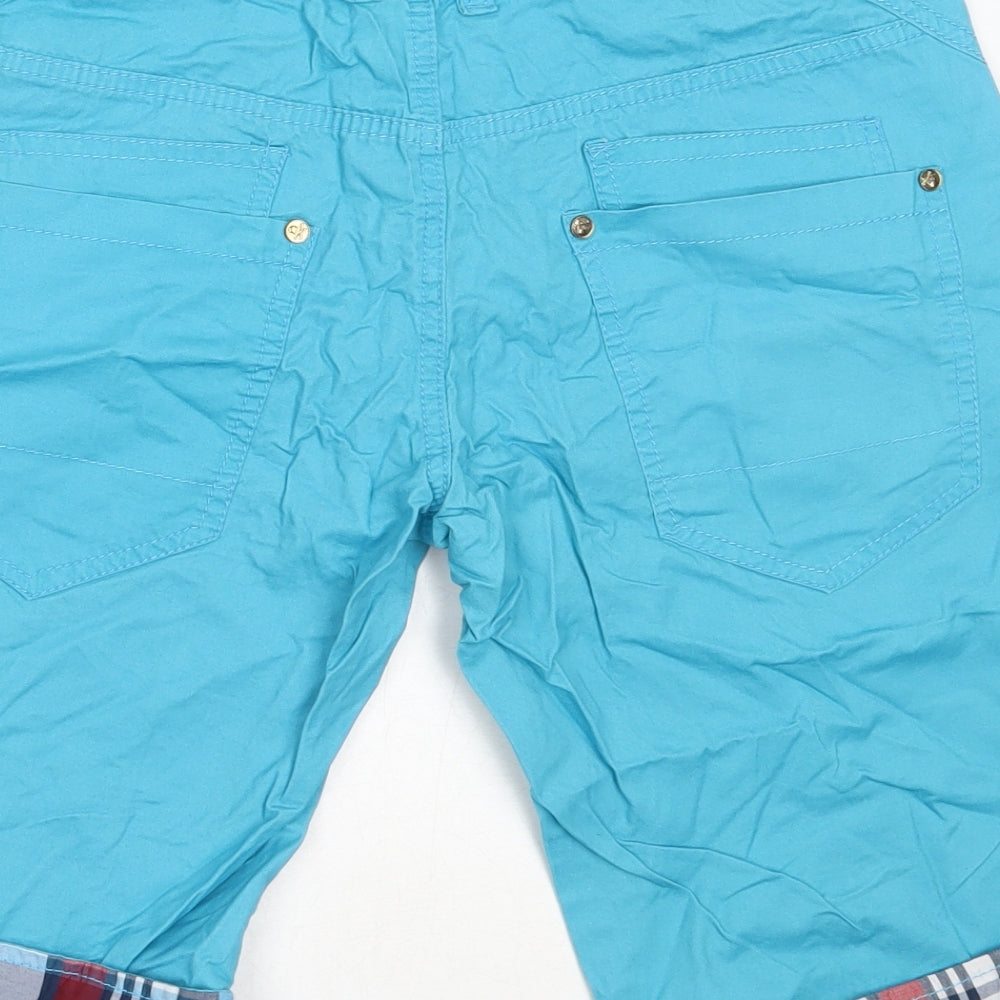 Poto Club Womens Blue  Cotton Chino Shorts Size 28 in  Regular