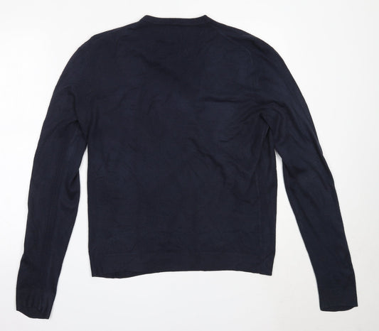 Burton Mens Blue V-Neck Acrylic Pullover Jumper Size M