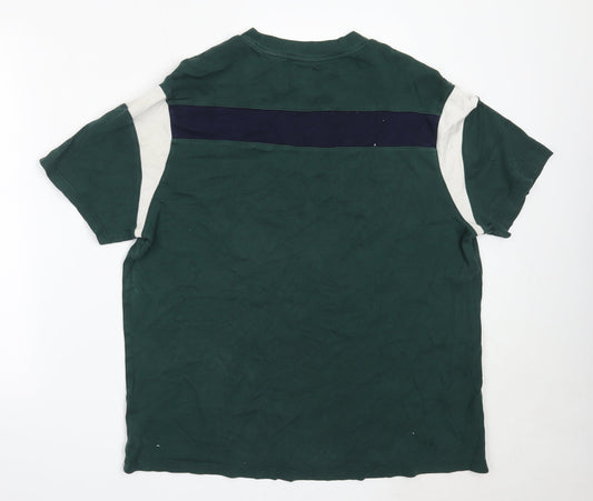 River Island Girls Green Cotton Basic T-Shirt Size XL Round Neck