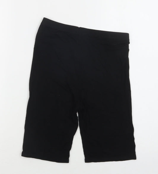 PRETTYLITTLETHING Womens Black Viscose Sweat Shorts Size 8 L9 in Regular