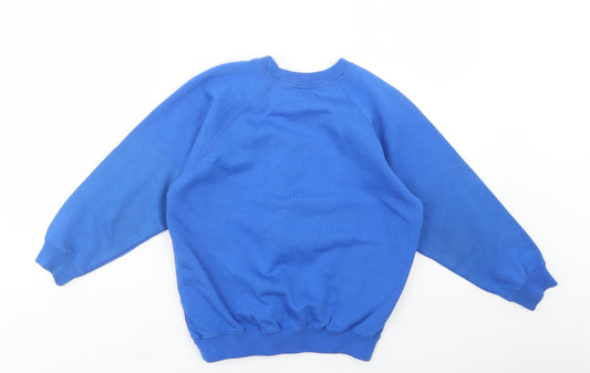 Preworn Girls Blue Acrylic Pullover Sweatshirt Size 11-12 Years