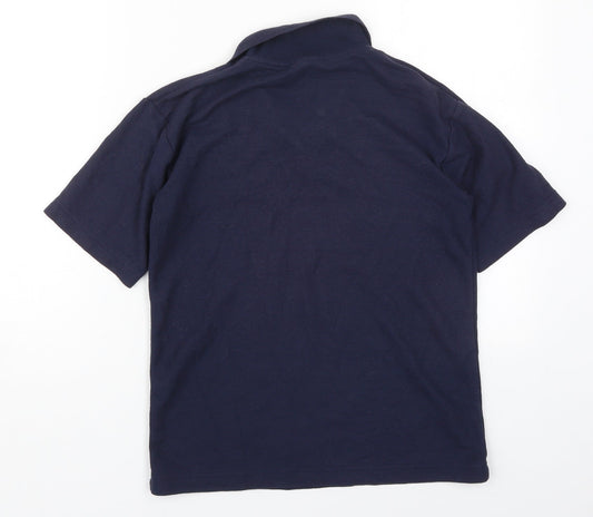 Zeco Boys Blue Polyester Basic Polo Size 11 Years Collared Pullover