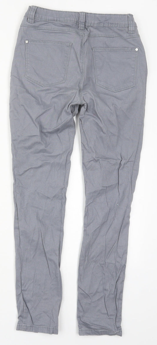 Denim Co Girls Grey Cotton Skinny Jeans Size 12-13 Years Regular Button