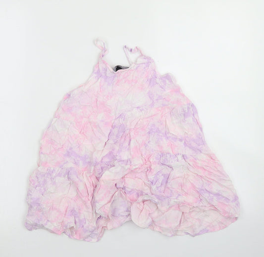 91 Generation Girls Pink Viscose Camisole Blouse Size 9 Years Round Neck - Tie dye