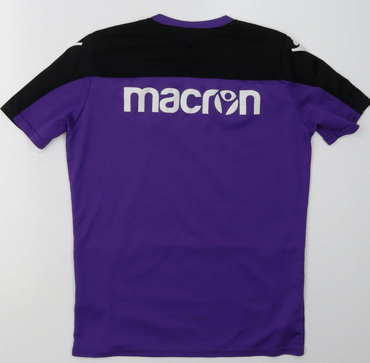 Macron Womens Purple Polyester Basic T-Shirt Size XS Crew Neck Pullover - Stoke City