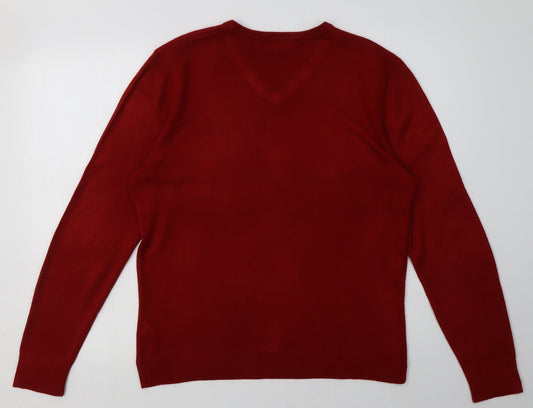 Debenhams Mens Red Acrylic Pullover Sweatshirt Size S