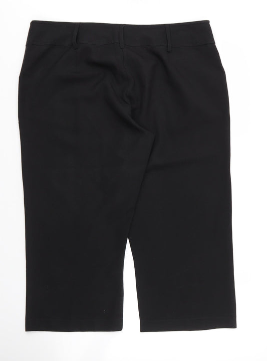 XE Womens Black Polyester Capri Trousers Size 20 L20 in Regular Zip