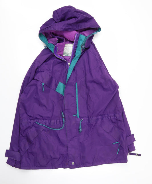 Preworn Mens Purple Parka Coat Size S Zip