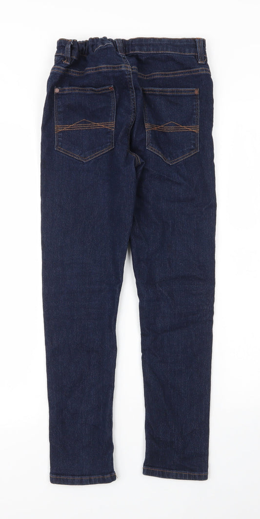 NEXT Girls Blue Cotton Straight Jeans Size 11 Years L24 in Regular Zip