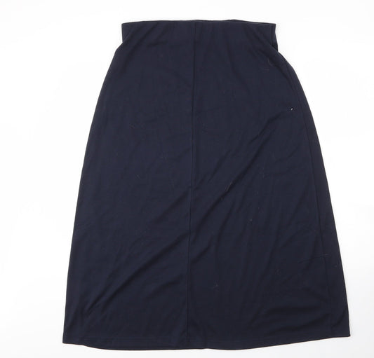 Marisota Womens Blue Cotton A-Line Skirt Size 14
