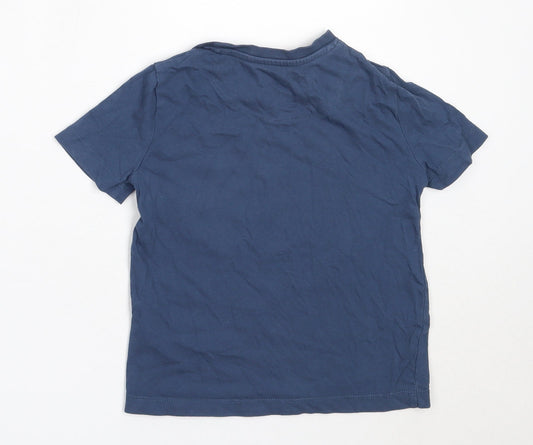 US Polo Assn. Boys Blue Cotton Basic T-Shirt Size 3-4 Years Round Neck
