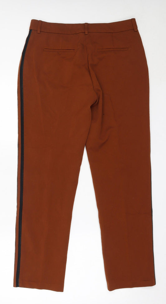 Marks and Spencer Womens Brown Polyester Trousers Size 12 L30.5 in Regular