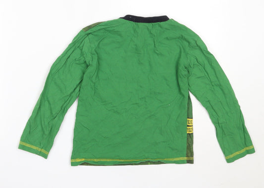 Preworn Boys Green Solid Cotton Pyjama Top Size 5-6 Years - Jurassic World