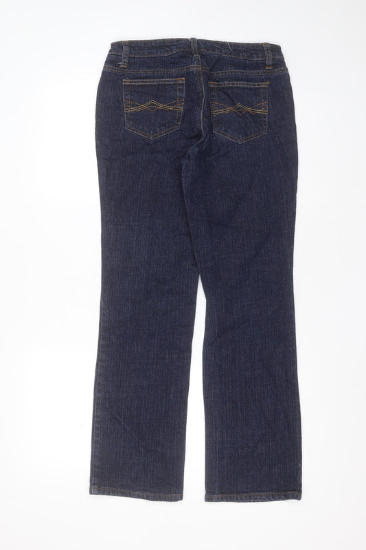 St Johns Bay Womens Blue Cotton Straight Jeans Size 28 in L29 in Regular